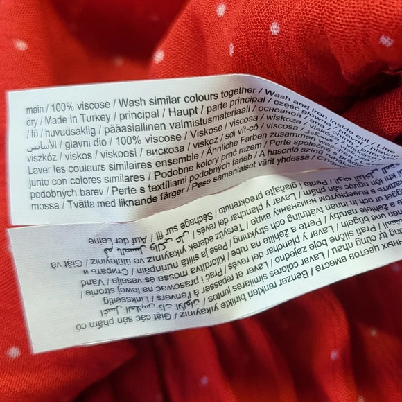 Casual Collection by F&F Polka Dot Top Flowy Button-up Red Coquette Ruffle - Picture 7 of 14